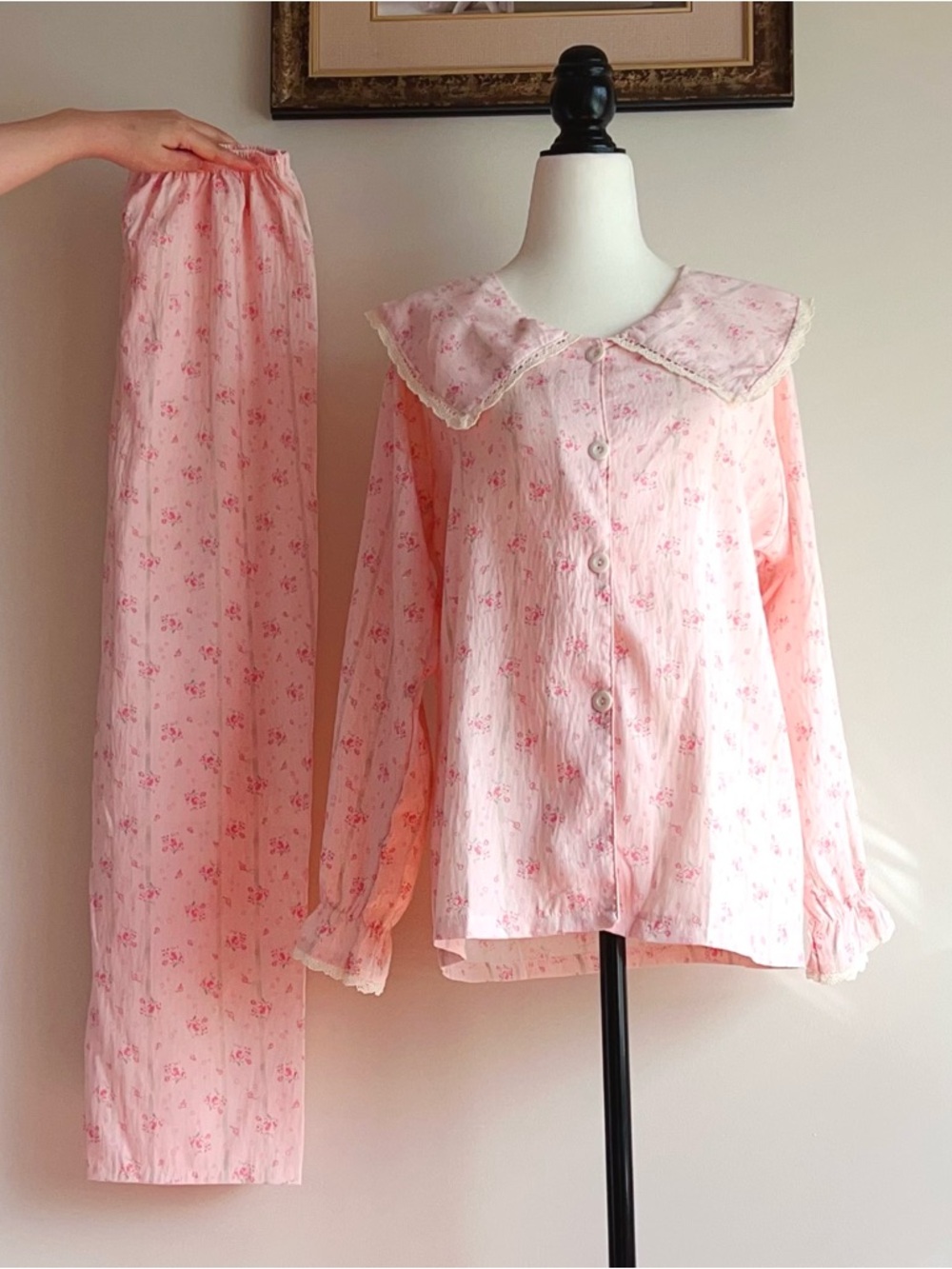 NEW✨ Floral Pajama Set | Soft Pink Cotton Lounge Set | Cute Vintage Sleepwear